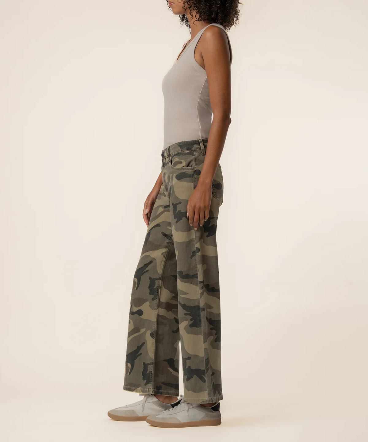 Meg - High Rise Wide Leg Camo Pants