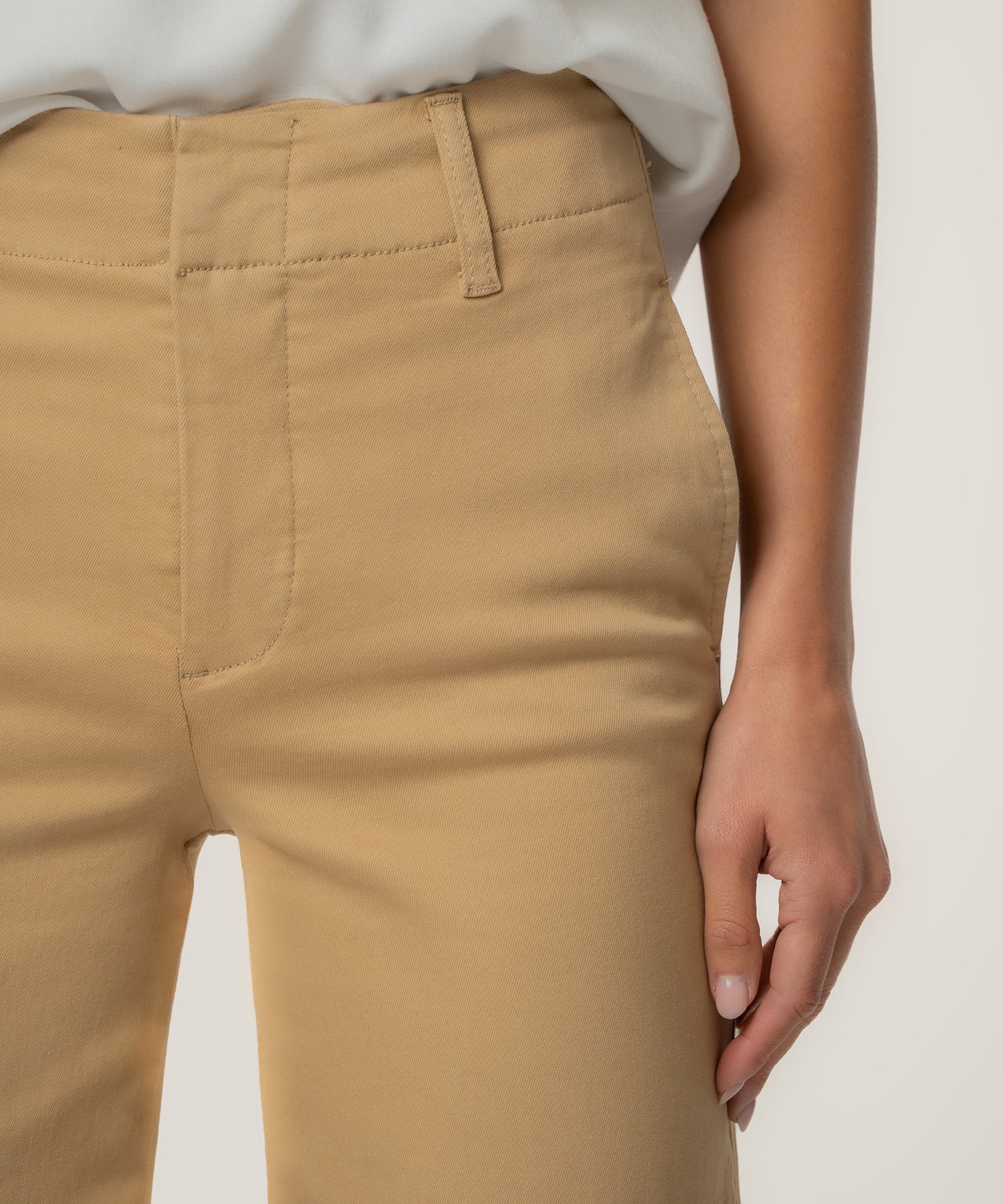 KUT - SIENNA HIGH RISE STRAIGHT LEG ROLL UP in KHAKI