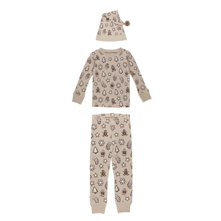 Baby Holiday Thermal Long-Sleeve PJ & Cap Set