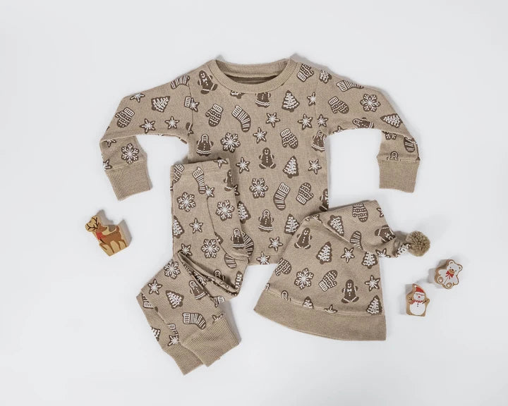 Baby Holiday Thermal Long-Sleeve PJ & Cap Set