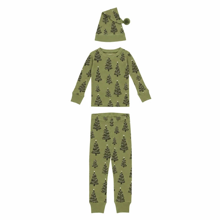 Baby Holiday Thermal Long-Sleeve PJ & Cap Set