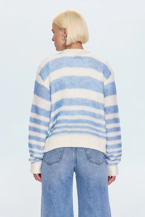 MOA STRIPED BUBBLE SWEATER- BLUE GRADIENT STRIPE