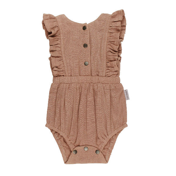 Organic Muslin Ruffle Bodysuit