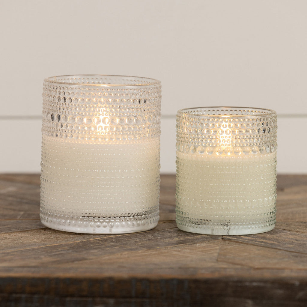 Clear Dotted Bubble Glass 3D Flame LED Candle | 2 Sizes