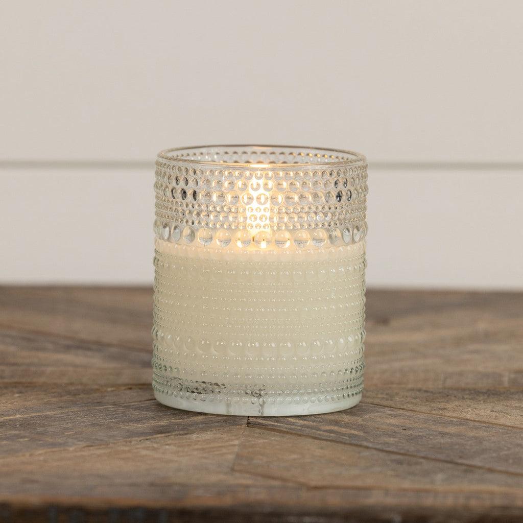 Clear Dotted Bubble Glass 3D Flame LED Candle | 2 Sizes