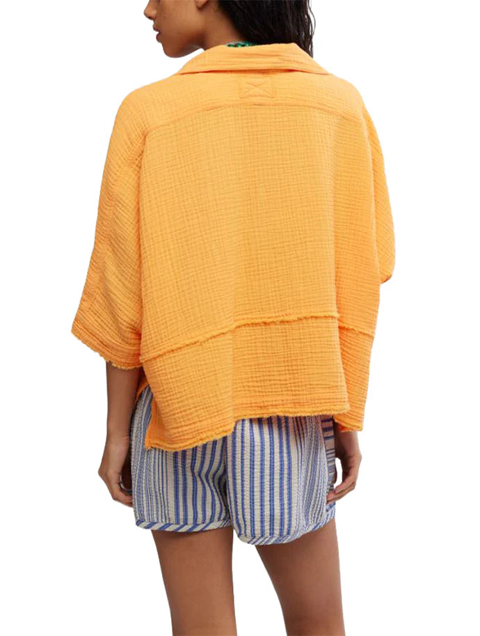 Happy Days Gauzy Button Up Top