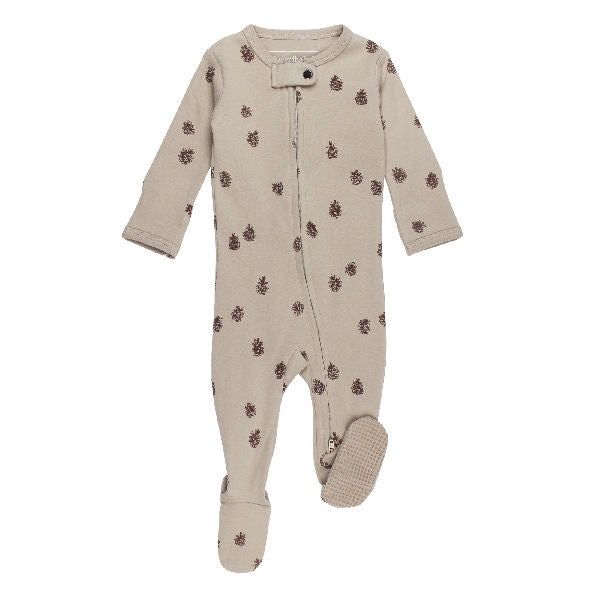 Organic 2-Way Zipper Footie Pine & Peak