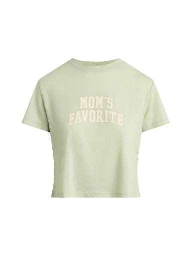 Favorite Daughter The Cropped Mom's Favorite Tee - Light Sage Crop Top
