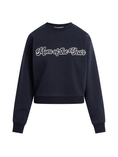 Favorite Daughter Mom of the Year Varsity Sweatshirt - Navy Crewneck