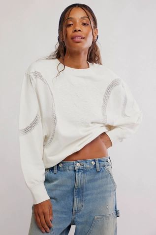 Free People Love Lace Sweatshirt