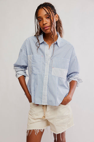 Free People Annie Babydoll Button Down Top
