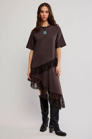 Free People Frosted Lace Layered Tee