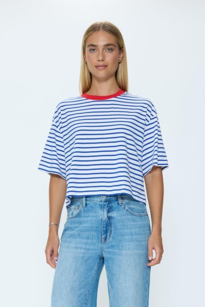 Mae Cropped Striped Tee