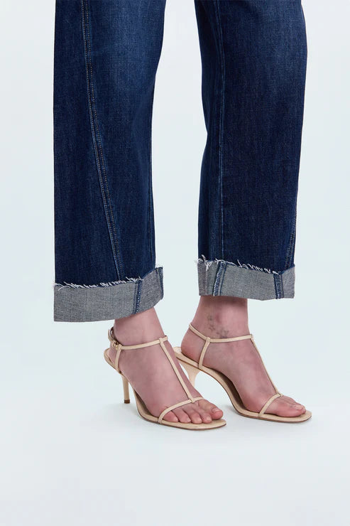 KACEY- MID RISE CUFFED STRAIGHT JEAN in CULTIVATE