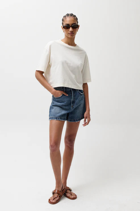Saige High Rise A-line Denim Short