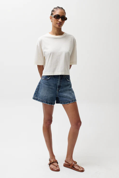 Saige High Rise A-line Denim Short
