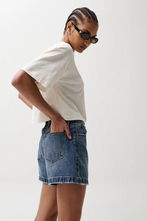 Saige High Rise A-line Denim Short