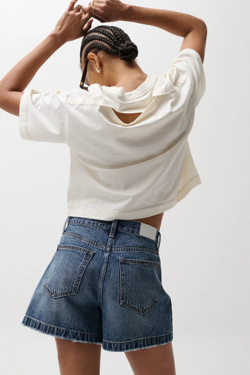 Saige High Rise A-line Denim Short