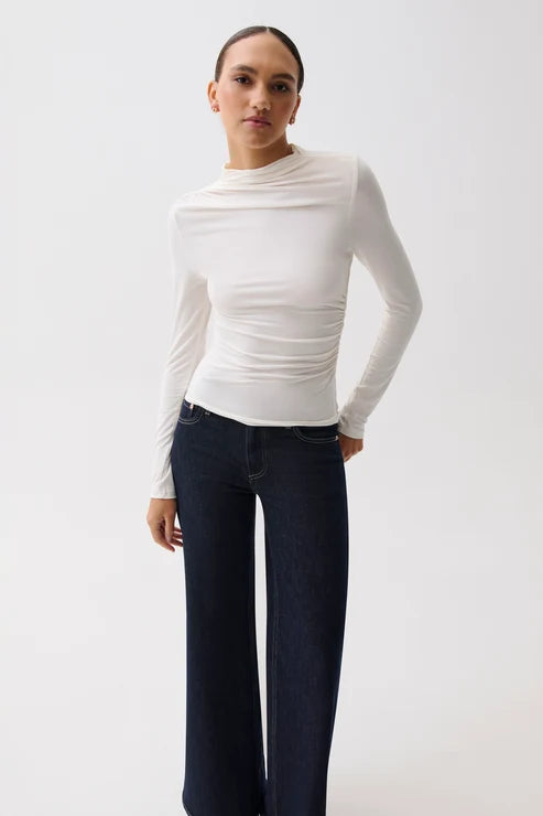Pistola Nathalia Long Sleeve Draped Mock Neck