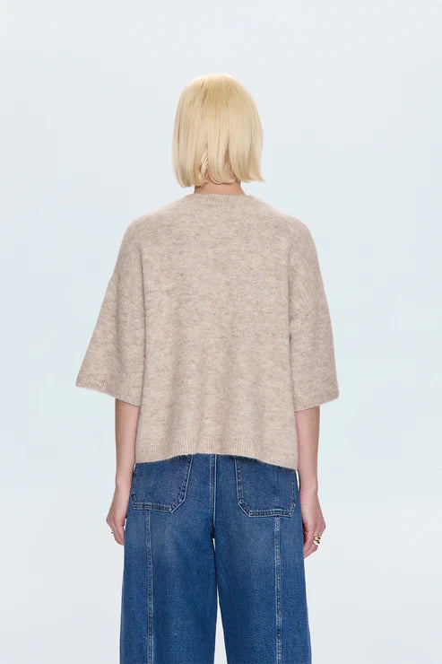 Shiloh Oatmeal Short Sleeve Sweater
