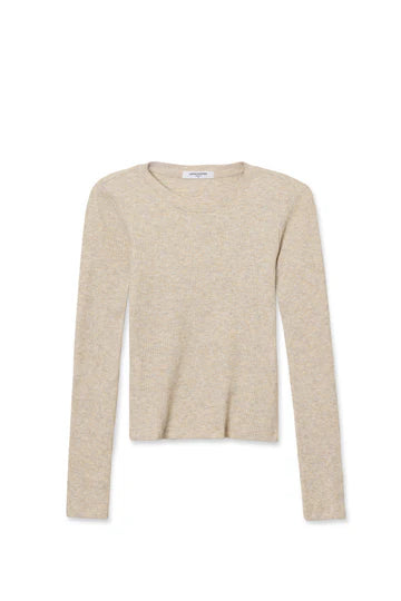 JOLIE-sweater rib crew neck long sleeve in oatmeal