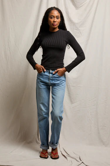 rowe rib long sleeve crew