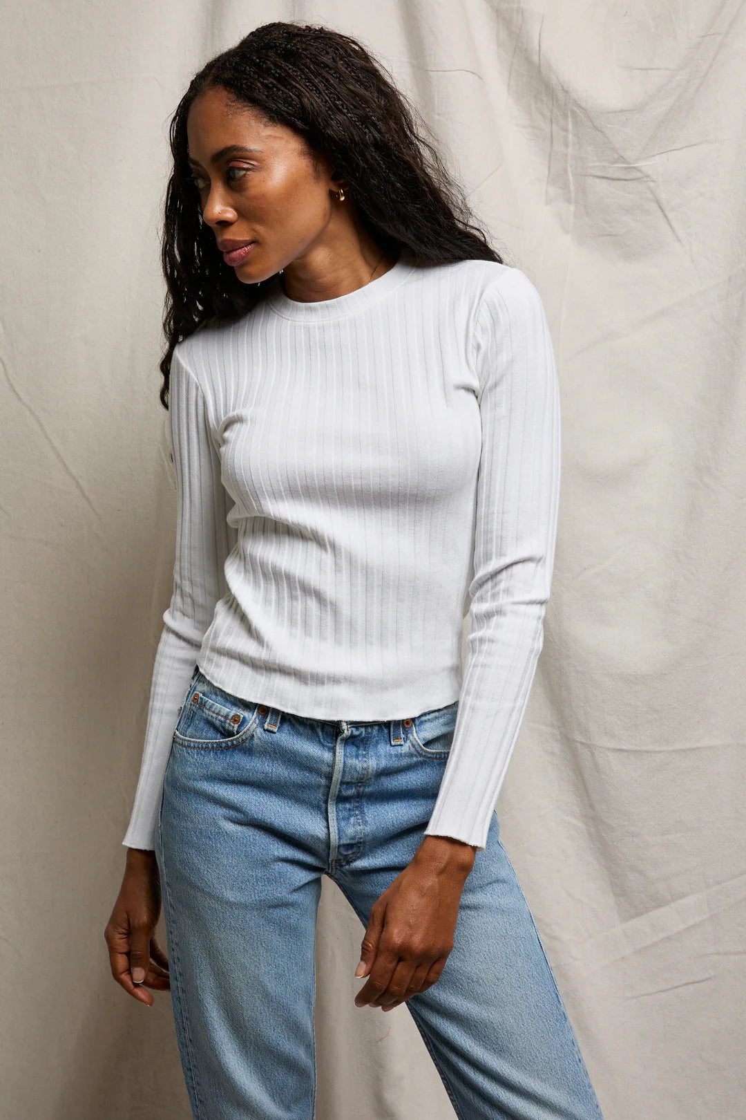 rowe rib long sleeve crew