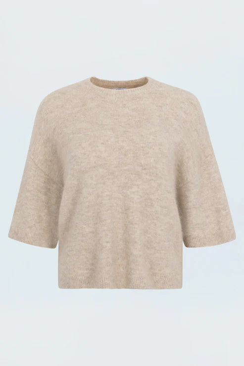 Shiloh Oatmeal Short Sleeve Sweater