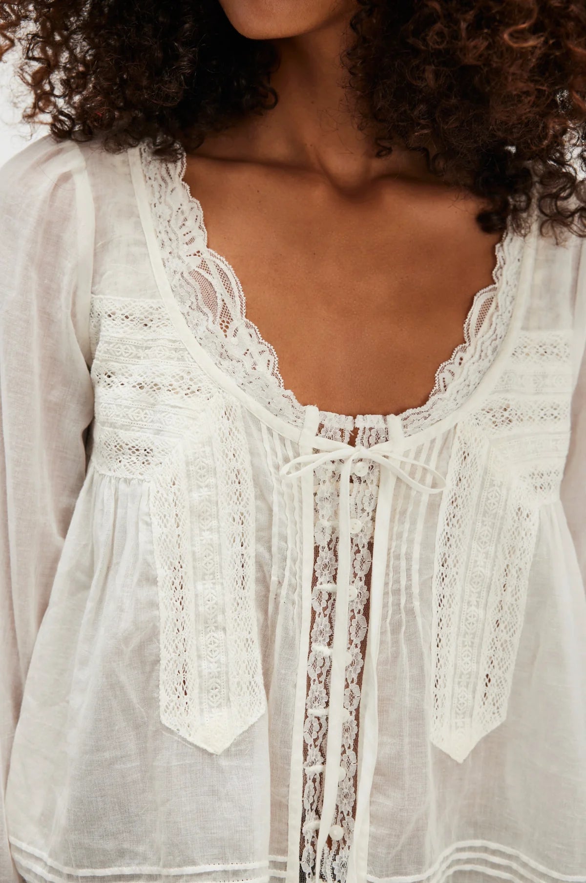 FREE PEOPLE LONG SLEEVE EVERMORE in IVORY