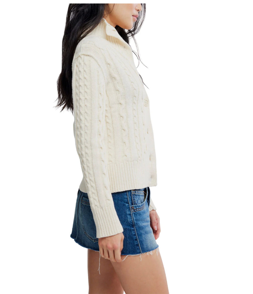 WTF CABLE COLLAR CARDIGAN