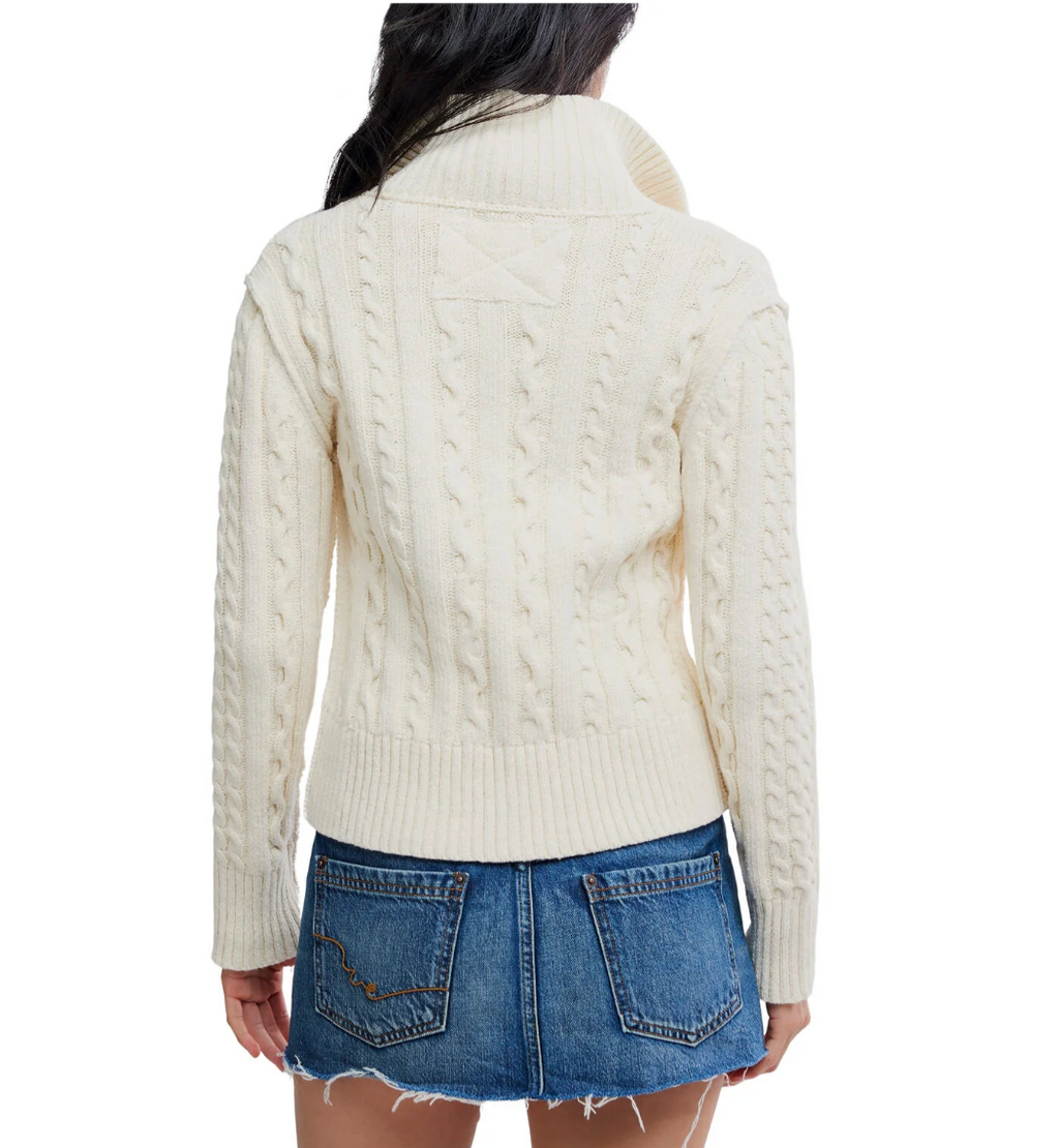 WTF CABLE COLLAR CARDIGAN