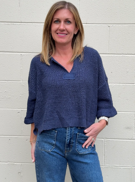 CROPPED PATCH SWEATER