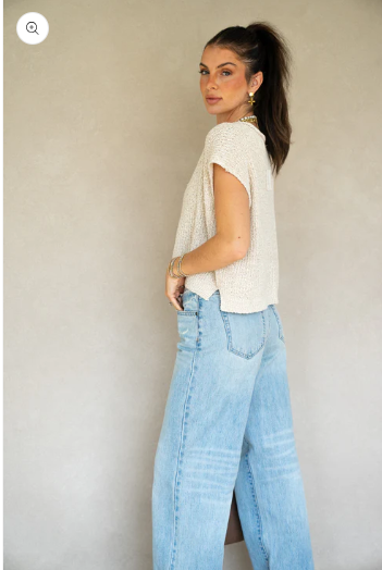 PATCH SLEEVELESS SWEATER- OATMEAL