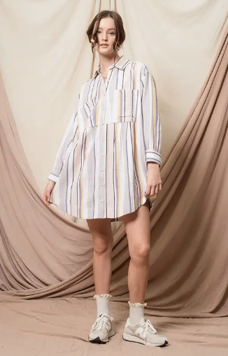 Striped Linen Shirt Dress