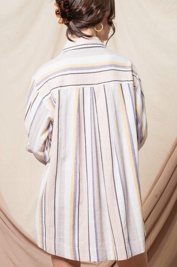 Striped Linen Shirt Dress