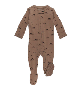 Organic 2-Way Zipper Footie Pine & Peak