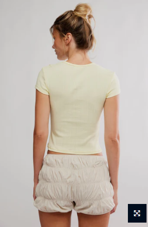 WAIT A MINUTE BABY TEE- BANANA