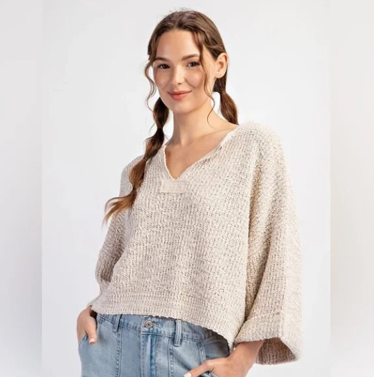 CROPPED PATCH SWEATER