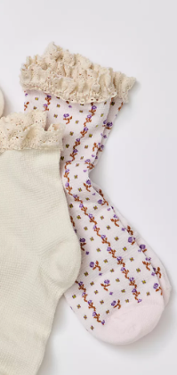 ROSEBUD WAFFLE KNIT ANKLE SOCK