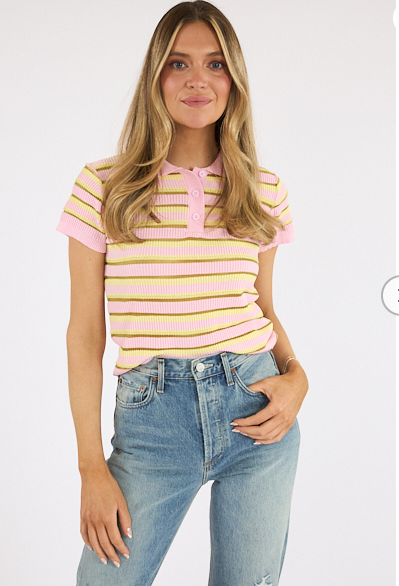 LEVANZO KNIT POLO TOP