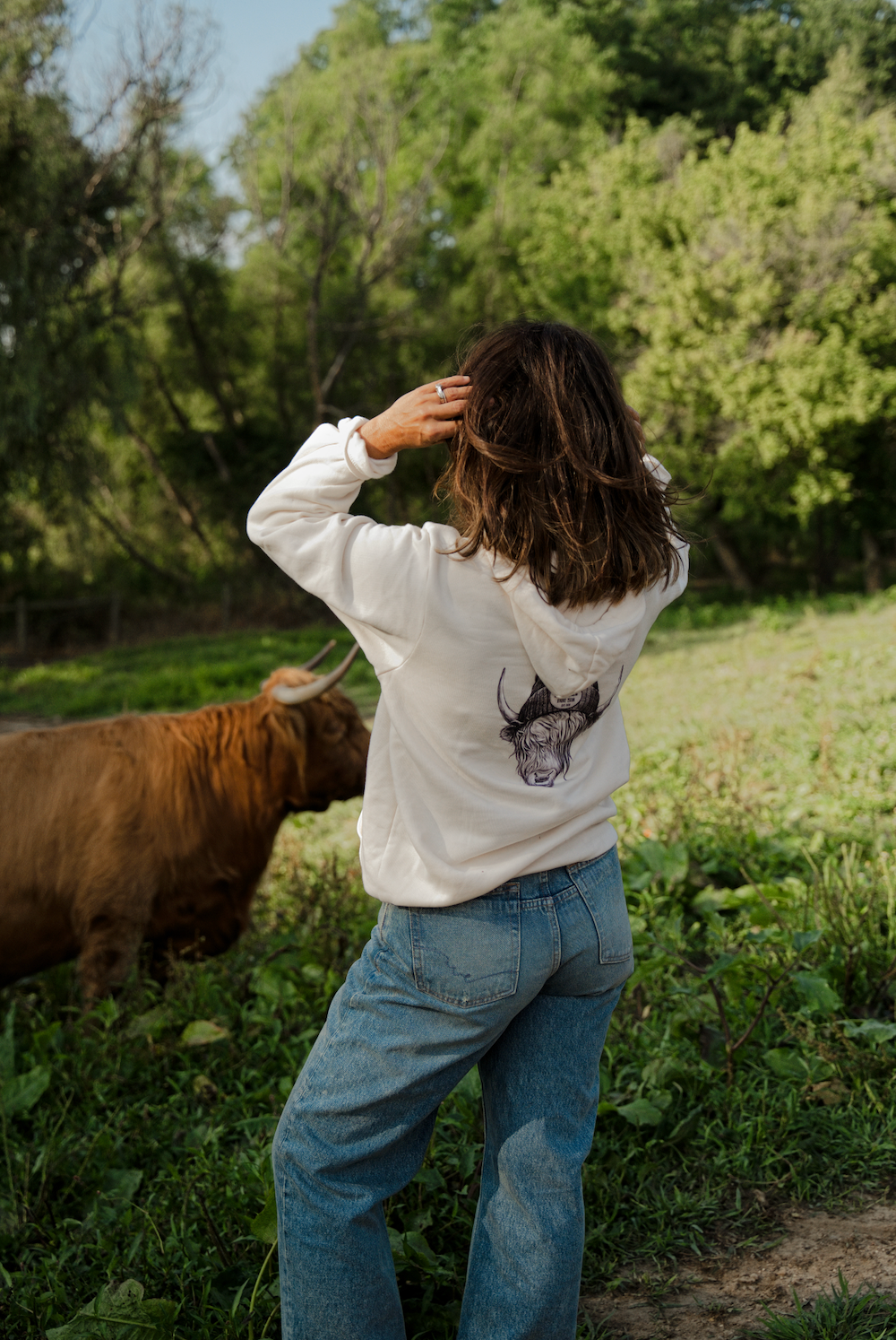 McGuire Hobby Farm Highland Cow Hoodie | Soft Farmhouse Sweatshirt