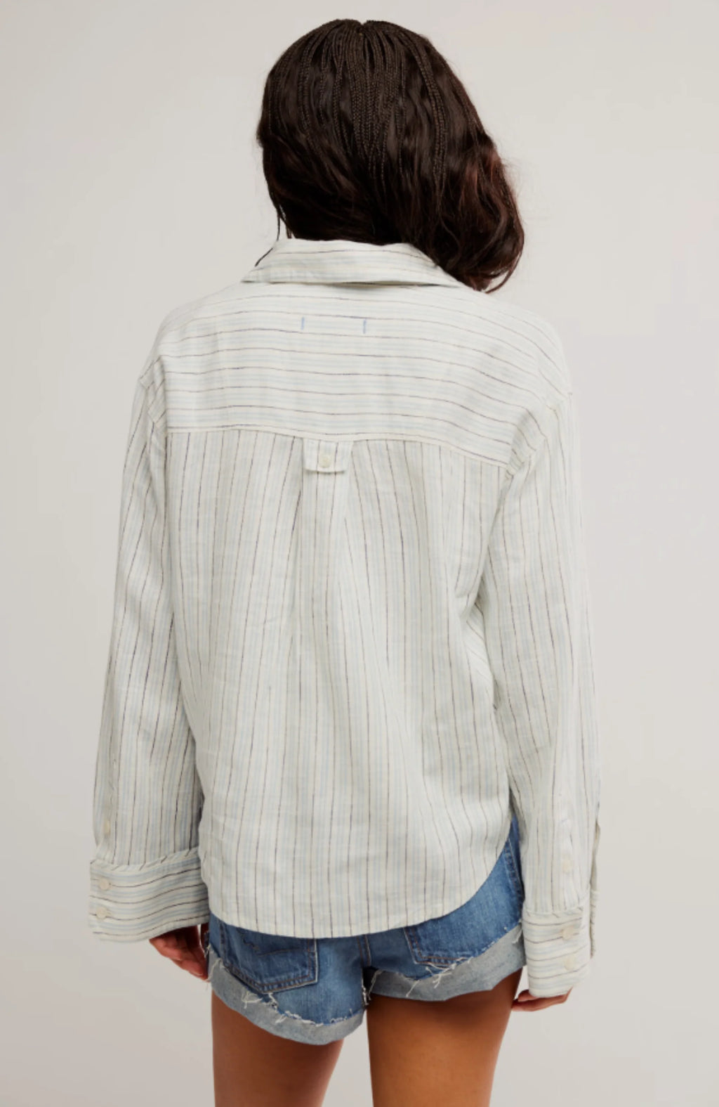 Laurel Striped Linen Button Down Top