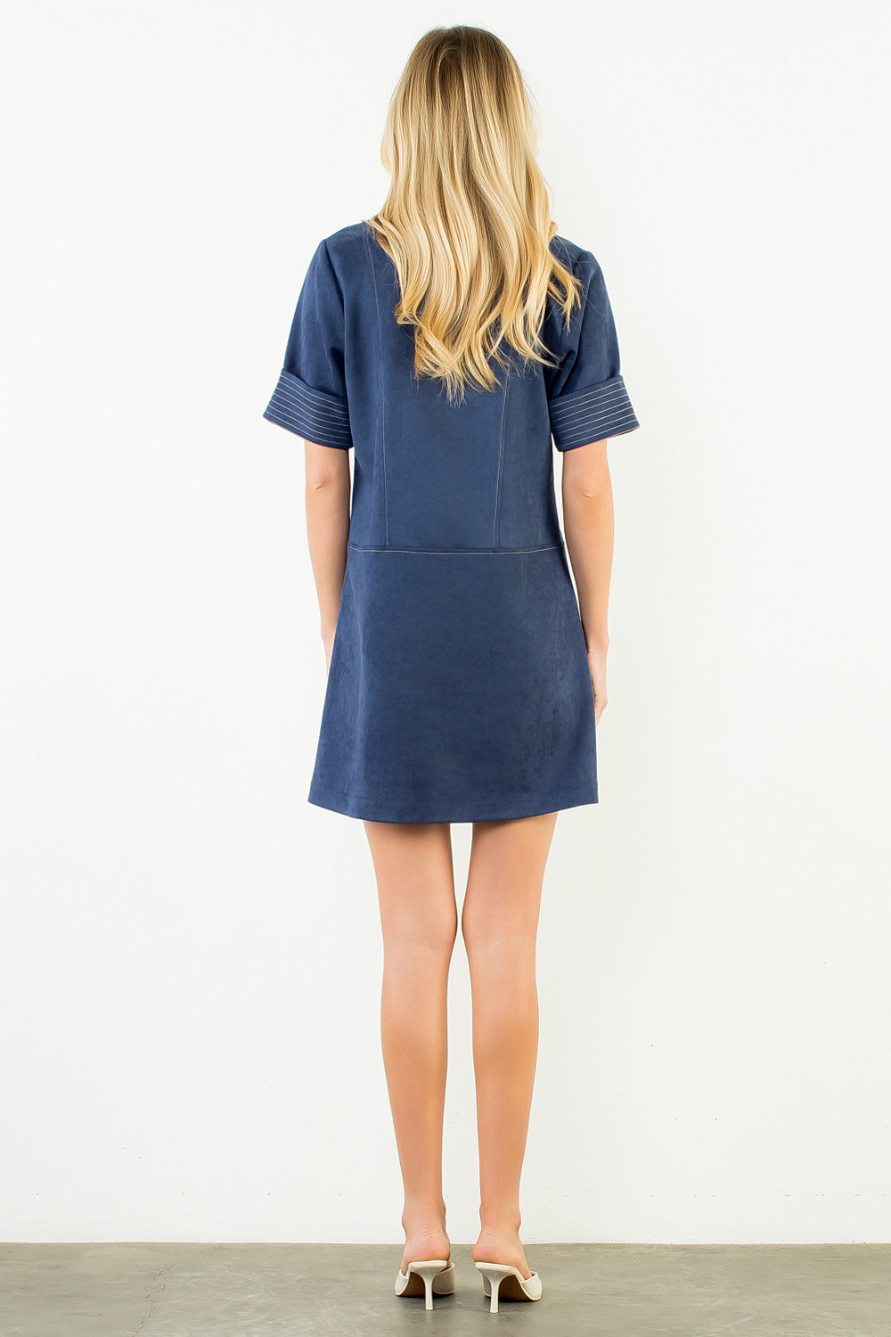 SUEDE COLLARED DRESS