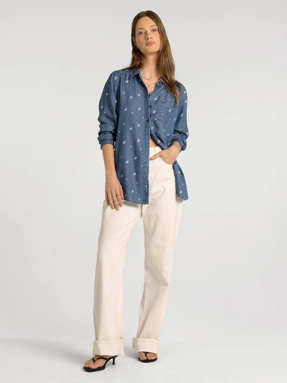 Paisley Button Down Tencel Top