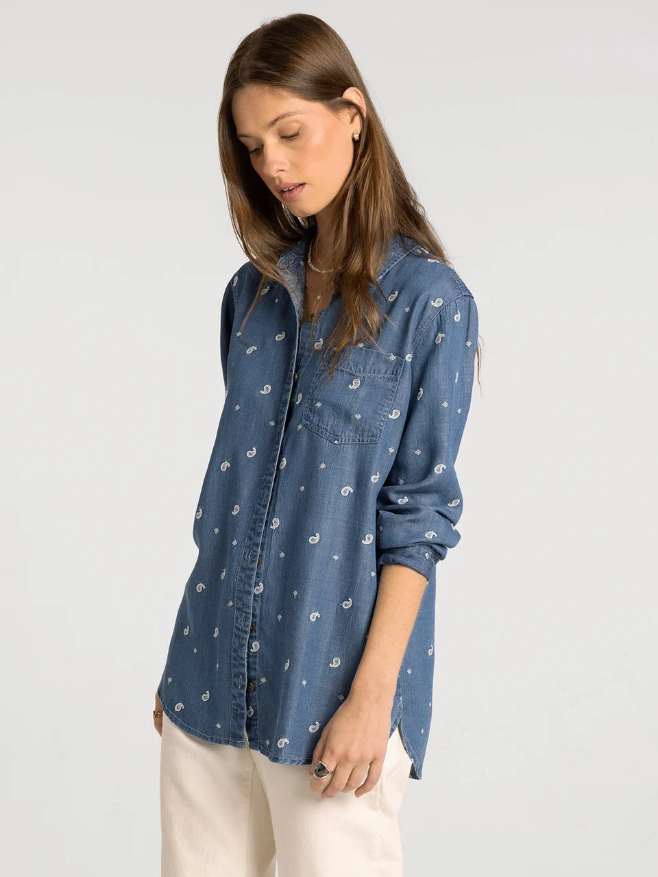Paisley Button Down Tencel Top