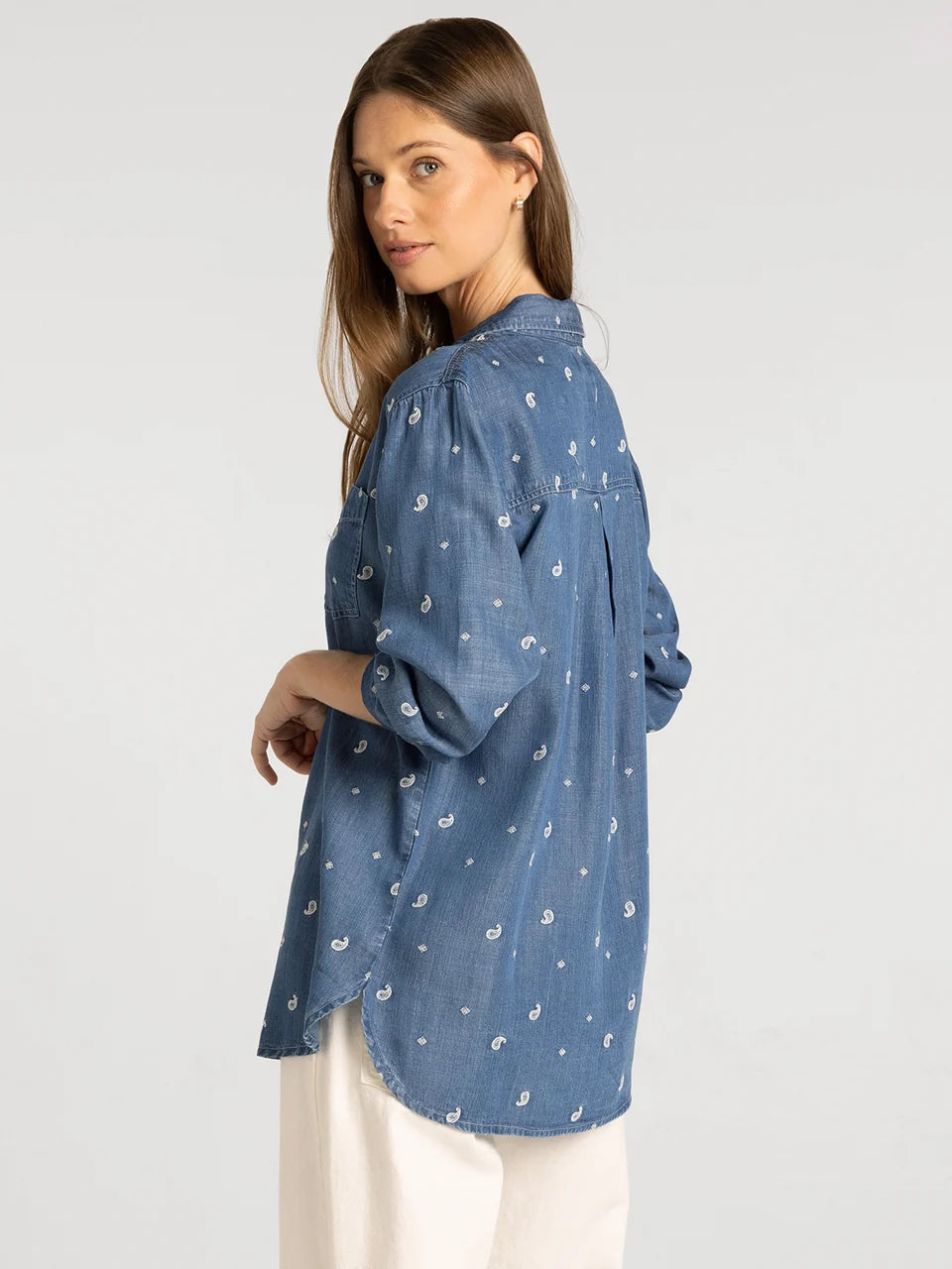 Paisley Button Down Tencel Top