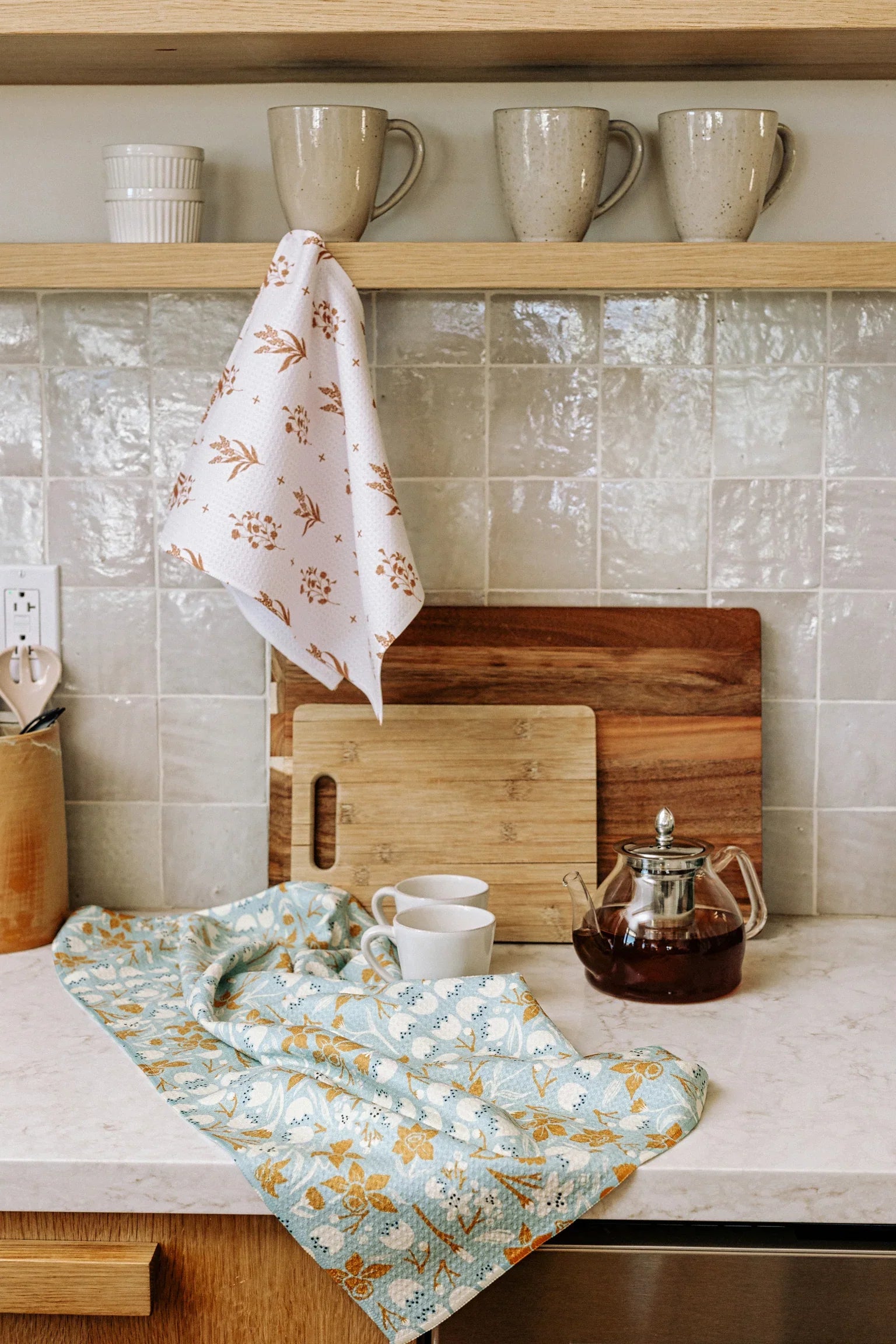 Be Merry Plaid Geometry Tea Towel