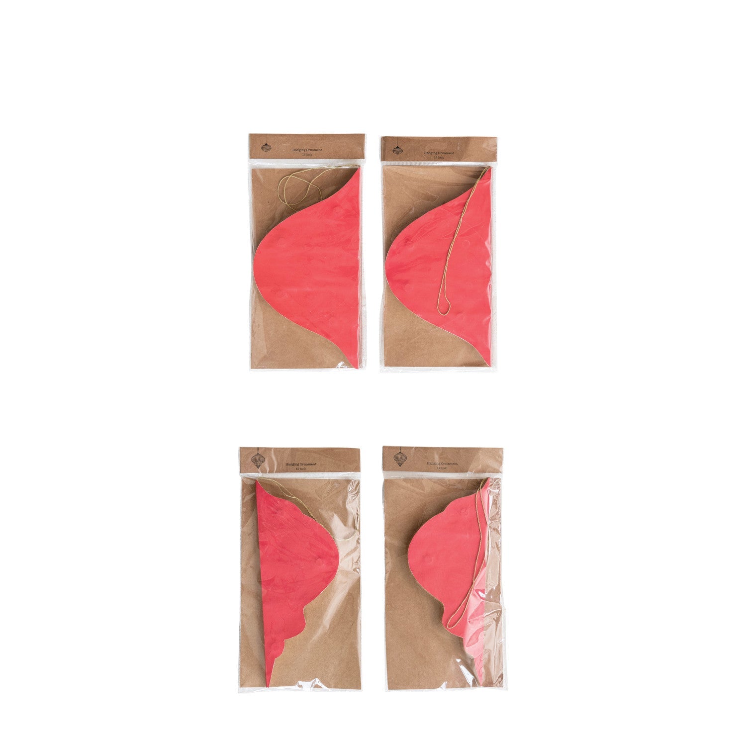 Red & White Recycled Paper Honeycomb Ornament | 2 Styles