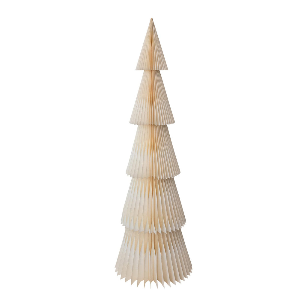 Jumbo White Honeycomb Paper Christmas Trees with Gold Glitter Edge