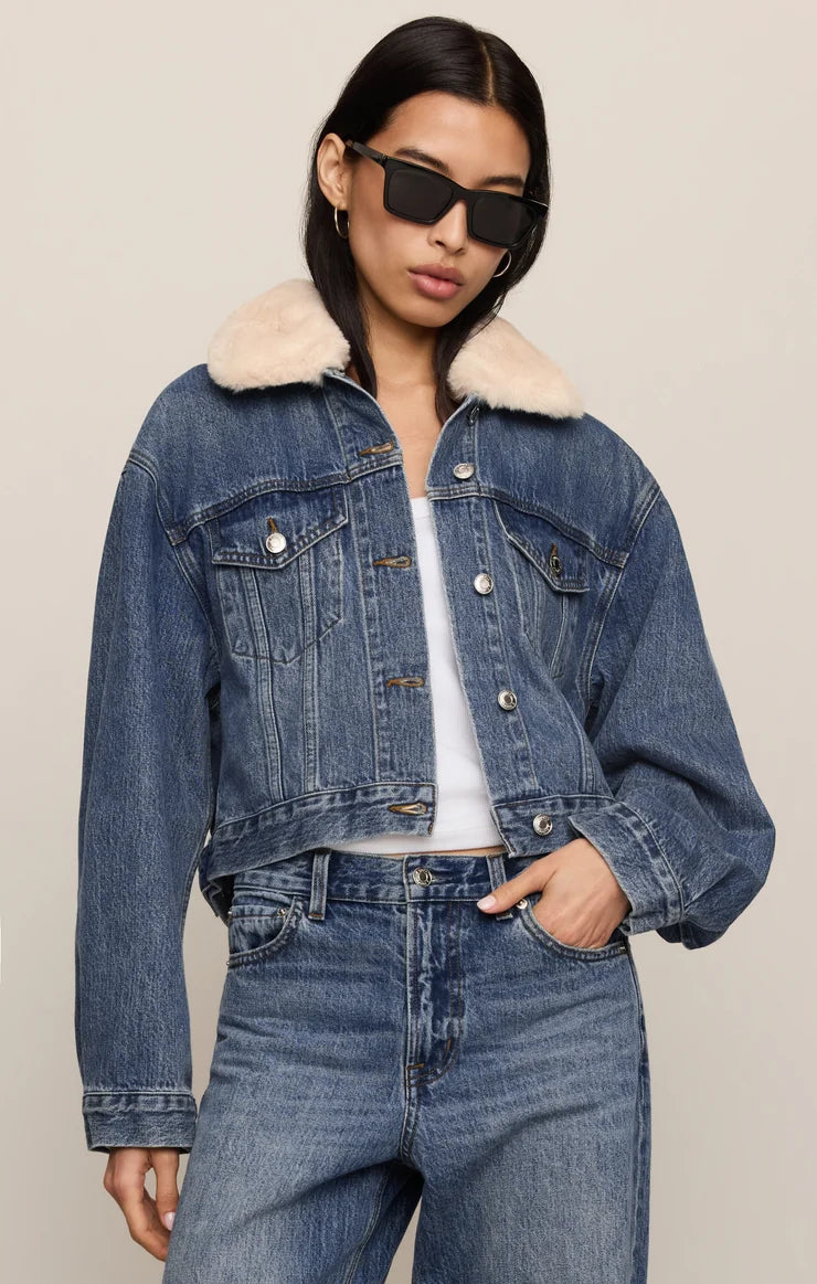 Z Supply The Daily Denim Fur Jacket